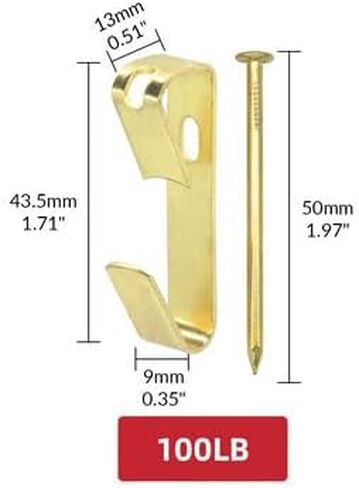 20pcs Picture Hanging Kit, 100Lb Professional Picture Frame Hangers, Metal Picture Hanging Hooks with Nails, on Drywall, Wooden Wall Photo, Mirror, Canvas, Wall Art (Silver) in Saudi Arabia