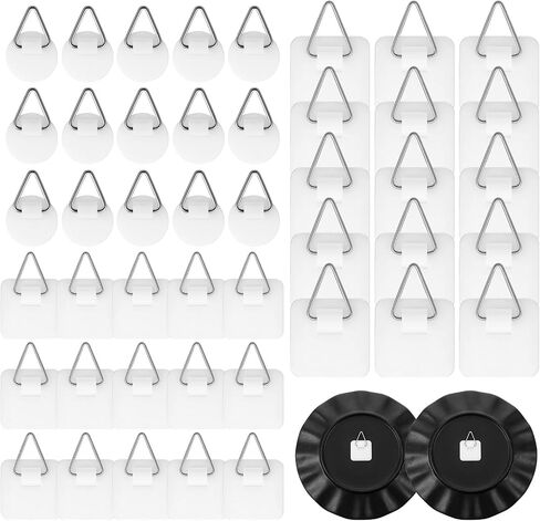 Wall Plate Hanger Display Holder Invisible Vertical Plate Holder Picture Adhesive Hooks Hanging Sticky Hanger for Home Kitchen Decorative Plastic Plates Photo Frame Wall Art (30) in Saudi Arabia