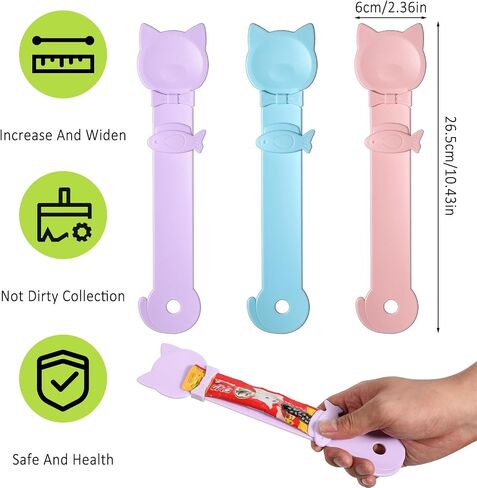 BEWUDY 4PCS Cat Strip Engers ملعقة ، Cat Treat Spoon Squeeze Pet Caned Food Rapps Cute Cate Treat in Saudi Arabia