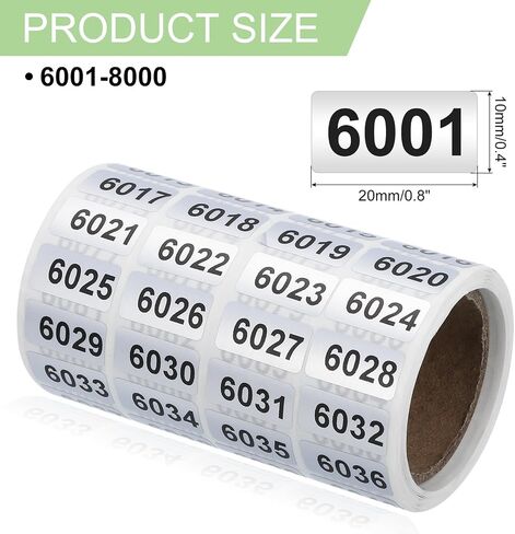 ملصقات الأرقام المتتالية لـ UXCELL ، 2001-4000 أرقام ملصقات الجرد العلامات اللاصقة العلامات المليئة بالماء للتخزين تنظيم تنظيم مربع العلامات على لوازم الأعمال ، والفضة in Saudi Arabia