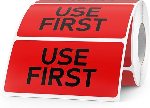 Use First Stickers Food Service Inventory Control FIFO Food Labels 4 x 2 Inch Adhesive Removable Waterproof Freezer Stickers for Restaurant Kitchen Pantry Warehouse Home Rotation 500 Pcs (Red) in Saudi Arabia