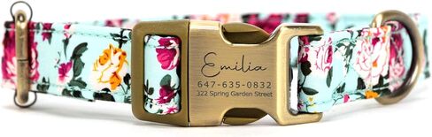 Personalized Dog Collar with Name and Phone Number Engraved,Adjustable Custom Puppy Collar,Organic Cotton Pet Collar for Small Medium Large Boy Girl Dogs in Kuwait