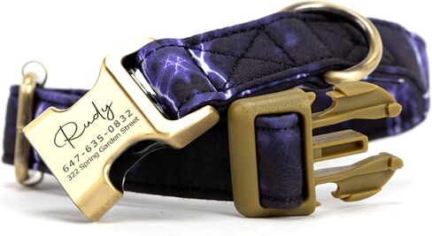 Personalized Dog Collar with Name and Phone Number Engraved,Adjustable Custom Puppy Collar,Organic Cotton Pet Collar for Small Medium Large Boy Girl Dogs in Kuwait