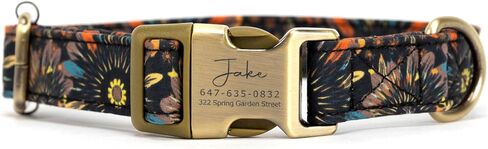 Personalized Dog Collar with Name and Phone Number Engraved,Adjustable Custom Puppy Collar,Organic Cotton Pet Collar for Small Medium Large Boy Girl Dogs in Kuwait