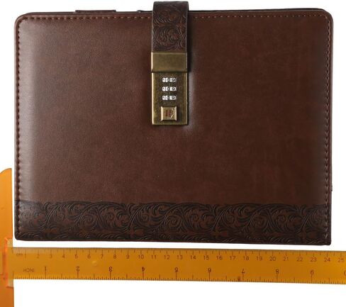 Journal Okhobby مع Lock ، Brown Large Lock Diary 6 Ring Binder Notebook مع Lock for Women ، 200 صفحة in Saudi Arabia