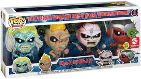 FUNKO POP! ROCKS: Iron Maiden - Eddie 4PK Glow in the Dark Box Set (AE Exclusive) in Saudi Arabia