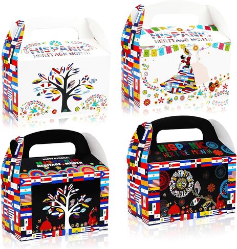 HOWAF 12pcs Hispanic Heritage Month Gift Boxes, Spanish Speaking Countries Latino American Month Treat Boxes Candy Boxes for National Hispanic Heritage Month Party Supplies Hispanic Month Goodie Boxes in Saudi Arabia