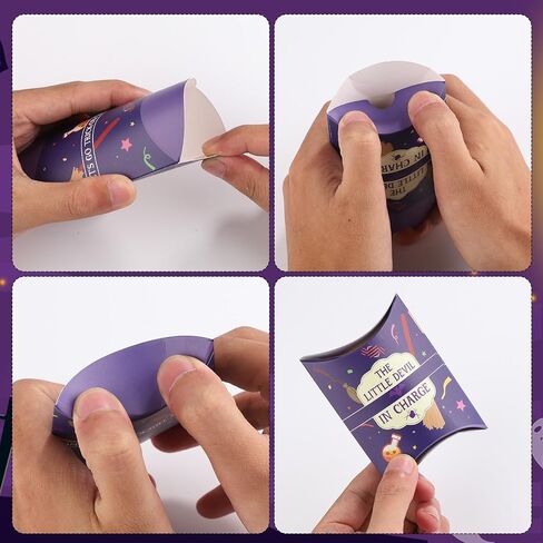 30pcs Halloween Pillow Boxes, Pillow Boxes for Favors Pillow Treat Box Pillow Gift Box Paper Pillow Boxes Goodie Boxes for Halloween Party Favor Supplies in Saudi Arabia