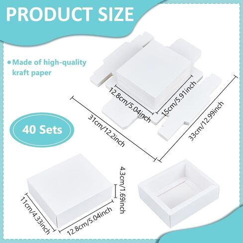 Benecreat 40 Pack Kraft Paper Draver Box ، 6.7x4.0x1.7inch Rectangle Favors Preshation Presentip Thagbors for Handmand in Saudi Arabia
