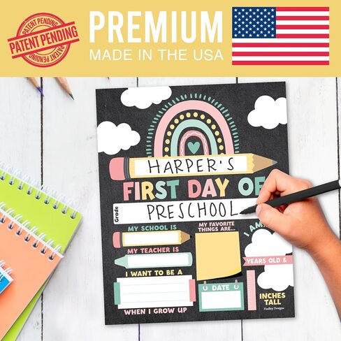 10 Colorful School Signs for Kids First Day of School Board for Kids, My First Day of School Sign for Kids First Day, Back to School Sign, 1st Day of School Chalkboard Sign, First Day of Kindergarten… in Saudi Arabia