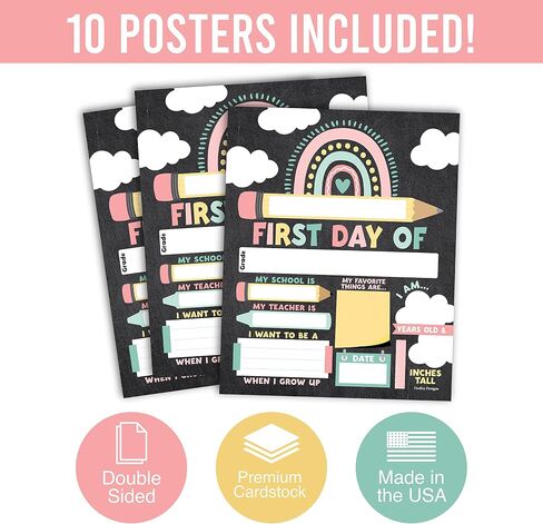 10 Colorful School Signs for Kids First Day of School Board for Kids, My First Day of School Sign for Kids First Day, Back to School Sign, 1st Day of School Chalkboard Sign, First Day of Kindergarten… in Saudi Arabia