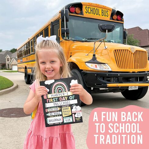 10 Colorful School Signs for Kids First Day of School Board for Kids, My First Day of School Sign for Kids First Day, Back to School Sign, 1st Day of School Chalkboard Sign, First Day of Kindergarten… in Saudi Arabia