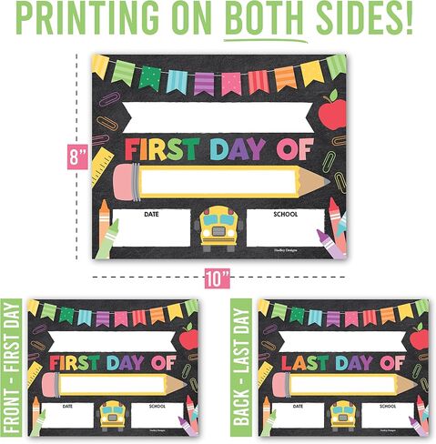 10 Colorful School Signs for Kids First Day of School Board for Kids, My First Day of School Sign for Kids First Day, Back to School Sign, 1st Day of School Chalkboard Sign, First Day of Kindergarten… in Saudi Arabia