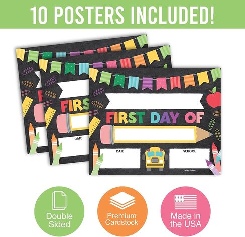 10 Colorful School Signs for Kids First Day of School Board for Kids, My First Day of School Sign for Kids First Day, Back to School Sign, 1st Day of School Chalkboard Sign, First Day of Kindergarten… in Saudi Arabia