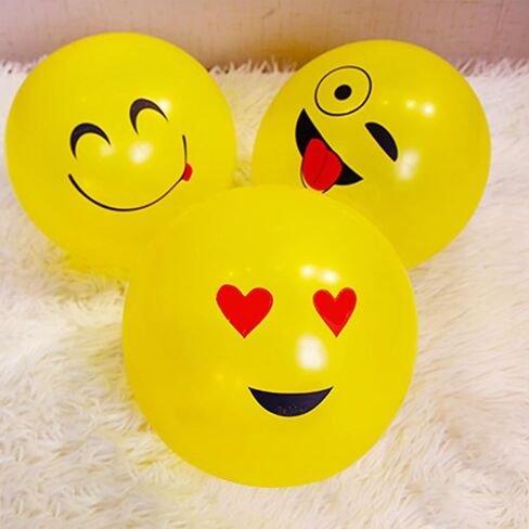50pcs Pwan Emotion Smiley Face Balloon ، 12 بوصة ابتسامة بالونات الكرتون ، المطبوعة المطبوعة من ألومنيوم البالونات البالونات عيد ميلاد احتفال بالون البهيج البهيج in Saudi Arabia