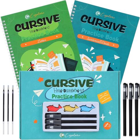 Grooved Cursive Handwriting Workbook for Kids-Reusable Magic Practice Book with Disappearing Ink, Cursive calligraphy Kit, Cursive Copybook for Kids Ages 5-12, Handwriting Without Tears Teens in Saudi Arabia