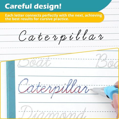 Grooved Cursive Handwriting Workbook for Kids-Reusable Magic Practice Book with Disappearing Ink, Cursive calligraphy Kit, Cursive Copybook for Kids Ages 5-12, Handwriting Without Tears Teens in Saudi Arabia