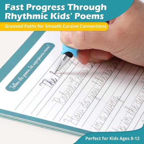 Grooved Cursive Handwriting Workbook for Kids-Reusable Magic Practice Book with Disappearing Ink, Cursive calligraphy Kit, Cursive Copybook for Kids Ages 5-12, Handwriting Without Tears Teens in Saudi Arabia