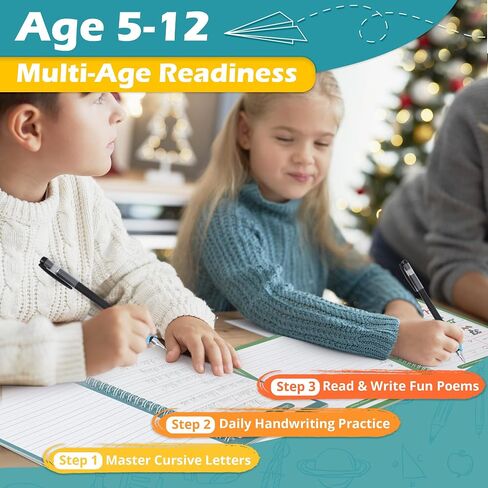 Grooved Cursive Handwriting Workbook for Kids-Reusable Magic Practice Book with Disappearing Ink, Cursive calligraphy Kit, Cursive Copybook for Kids Ages 5-12, Handwriting Without Tears Teens in Saudi Arabia