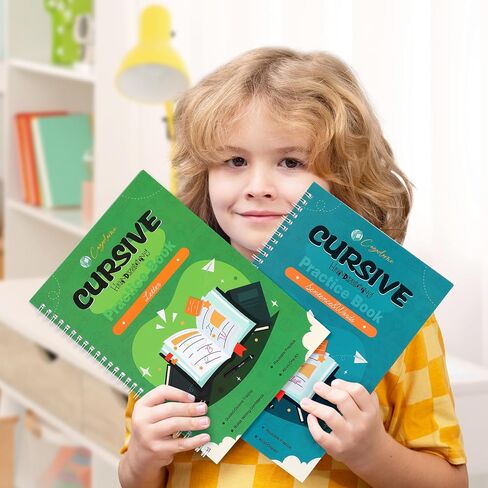 Grooved Cursive Handwriting Workbook for Kids-Reusable Magic Practice Book with Disappearing Ink, Cursive calligraphy Kit, Cursive Copybook for Kids Ages 5-12, Handwriting Without Tears Teens in Saudi Arabia
