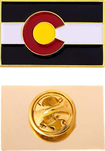 Colorado State Lapel Pin Enamel with United States USA Souvenir Hat Men Women Patriotic (Double Flag Pin) in Saudi Arabia