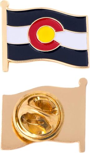 Colorado State Lapel Pin Enamel with United States USA Souvenir Hat Men Women Patriotic (Double Flag Pin) in Saudi Arabia