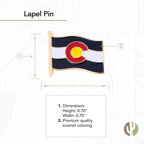 Colorado State Lapel Pin Enamel with United States USA Souvenir Hat Men Women Patriotic (Double Flag Pin) in Saudi Arabia