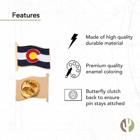 Colorado State Lapel Pin Enamel with United States USA Souvenir Hat Men Women Patriotic (Double Flag Pin) in Saudi Arabia