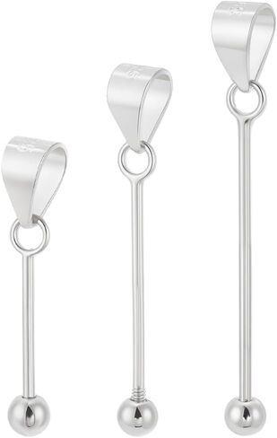 Pligreat 3 أحجام 925 Sterling Silver Bead Bead Posts Bars Bare Bars Post for DIY Joleds Making Happensions arring arring pendant post مع حلقة (1.18 بوصة/0.98in/0.78 بوصة) in Saudi Arabia