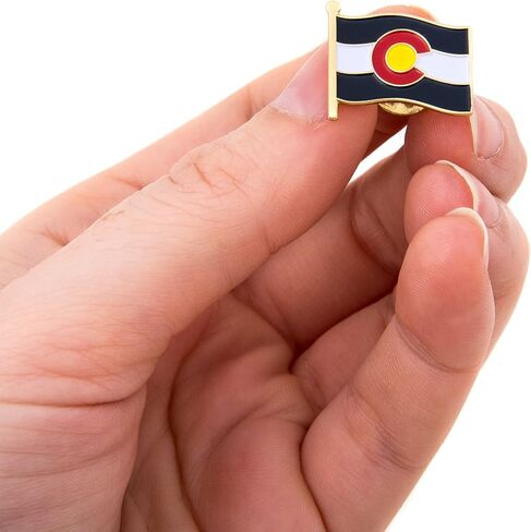 Colorado State Lapel Pin Enamel with United States USA Souvenir Hat Men Women Patriotic (Double Flag Pin) in Saudi Arabia