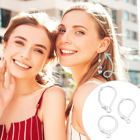 AHANDMAKER 90Pcs 3 Sizes 304 Stainless Steel Real 24K Gold Plated Leverback Earring Hooks, Lever Back Dangle Earring Clasps with Loops Ear Wire Findings for Jewelry Making DIY Earrings Crafts in Saudi Arabia