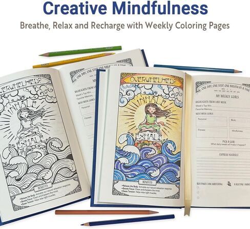 90-Day Self-Love & Mindfulness Journal for Women – Guided Daily Prompts, Gratitude, Goal Setting & Habit Tracker with Weekly Coloring Pages (Undated) in Kuwait