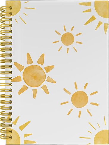 Boho Yellow Sun Sun Sunshine Notebook Journal ، Gifts Sunshine للنساء ، دفاتر ملاحظات لطيفة للمكتب ، دفاتر الملاحظات لأخذ ملاحظات العمل ، دفتر حلزوني 5.5x8.3 مع 164 صفحة in Kuwait