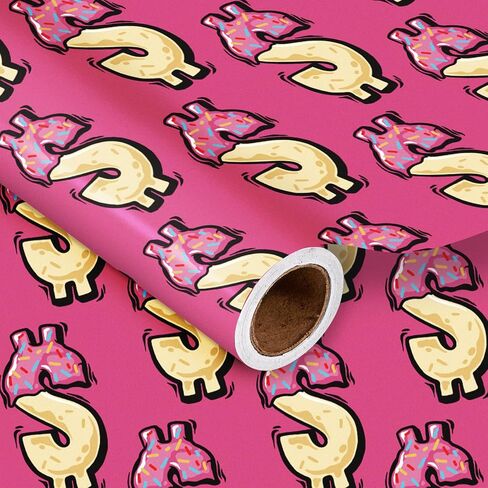 Lezakaa Wrapp Paper Roll - Mini Roll - Lipstick & Lip ، Kiss Mark - Wrap Party Gift For Birthday ، Wridal Shower ، Anniversary ، Day Galentine ، for Girl Women - 17 Inges × 16.4 قدم (23.2 قدم مربع) in Saudi Arabia