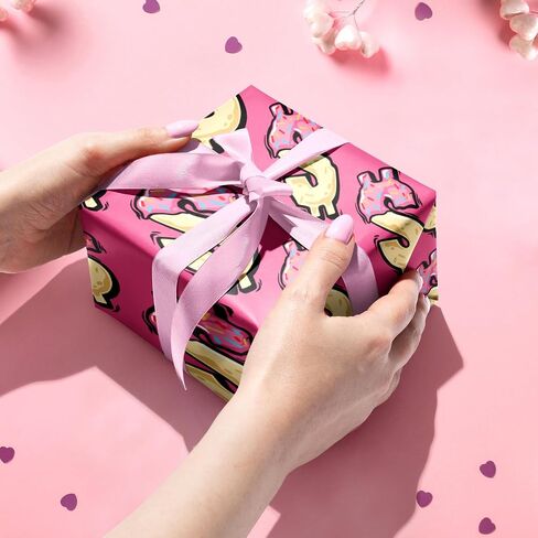 Lezakaa Wrapp Paper Roll - Mini Roll - Lipstick & Lip ، Kiss Mark - Wrap Party Gift For Birthday ، Wridal Shower ، Anniversary ، Day Galentine ، for Girl Women - 17 Inges × 16.4 قدم (23.2 قدم مربع) in Saudi Arabia