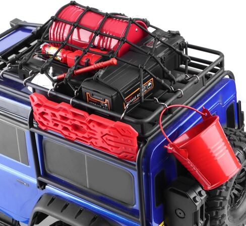 GLOBACT 11PCS 1/10 RC Crawler Accessories Luggage Net/Oil Drum/Fuel Tanks/Recovery Board/Toolbox/Shovel/Iron Bucket/Fire Extinguisher for 1/10 TRX4 Axial SCX10 REDCAT Decoration (Red) in Saudi Arabia