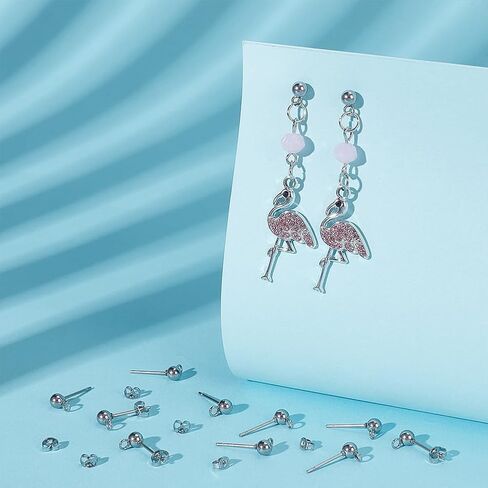 UniCraftale حوالي 30pcs 14x3mm 304 Stud Stud Stud Stud Hesters Ball Post Post arocring in Saudi Arabia