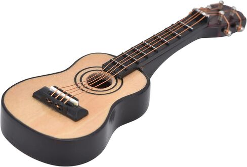 Zerodis 1/12 Scale Dollhouse Miniature Guitar music musical musical model wooden model festival docitival accessories dollhouse (ballad guitar) in Saudi Arabia