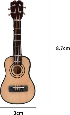 Zerodis 1/12 Scale Dollhouse Miniature Guitar music musical musical model wooden model festival docitival accessories dollhouse (ballad guitar) in Saudi Arabia