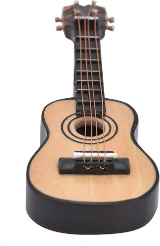 Zerodis 1/12 Scale Dollhouse Miniature Guitar music musical musical model wooden model festival docitival accessories dollhouse (ballad guitar) in Saudi Arabia
