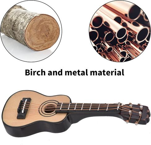 Zerodis 1/12 Scale Dollhouse Miniature Guitar music musical musical model wooden model festival docitival accessories dollhouse (ballad guitar) in Saudi Arabia