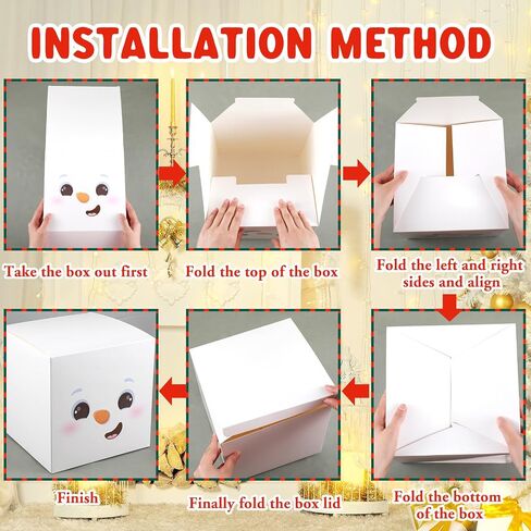 MotiMind 16 Pcs Christmas Snowman Stackable Gift Boxes with Hats in 4 Designs Stackable Snowman Gift Box Tower Xmas Nesting Box for Gift Wrapping Party Decor Christmas Stacking Gift Boxes in Saudi Arabia