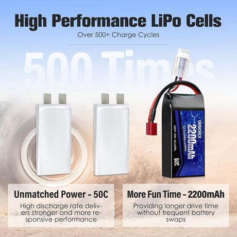 بطارية Urgenex 3S Lipo 2200mAh 11.1V 50C معدل تفريغ مرتفع حزمة RC بطارية مع قابس T-style T-PLUC in Saudi Arabia
