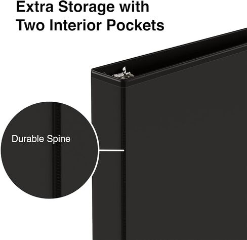 ستابلز 3 حلقة الموثق ، منظم دائري 1 بوصة للمنزل ، المكتب ، المدرسة ، يحمل ما يصل إلى 175 ورقة ، 12 عبوة ، أبيض in Kuwait