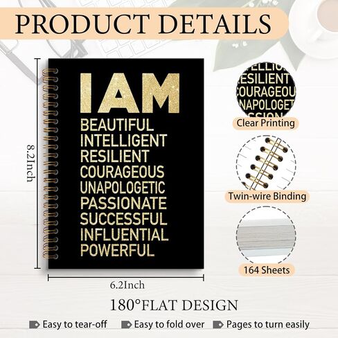 JRTW Inspirational Black Women Notebook Journal, African American Gifts, Motivational Journal, Black Women Gifts Notebooks for Note Taking, Spiral Notebook 5.5x8.3 Inch in Saudi Arabia