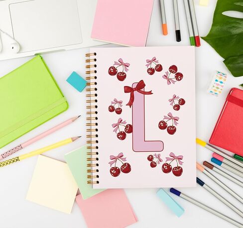 Rusenbao Cute Personalized Notebook Notebook Journal ، Coquette Pink Bow دفتر ملاحظات أولي للنساء للمدرسة ، الهدايا المخصصة ، الهدايا المخصصة للنساء ، دفتر ملاحظات حلزوني 5.5 × 8.3 (رسالة M) in Kuwait