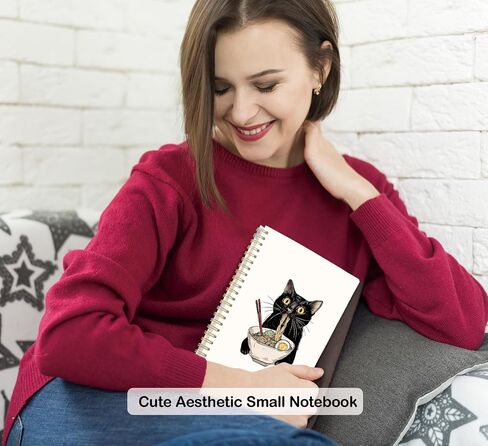Cat Notebook Journal,Funny Black Cat Spiral Notebook Journal for Note Taking,Gifts for Cat Lovers,to Back School Supplies,5.5x8.3 Inch in Saudi Arabia
