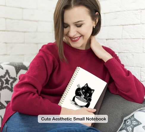 Cat Notebook Journal,Funny Black Cat Spiral Notebook Journal for Note Taking,Gifts for Cat Lovers,to Back School Supplies,5.5x8.3 Inch in Saudi Arabia
