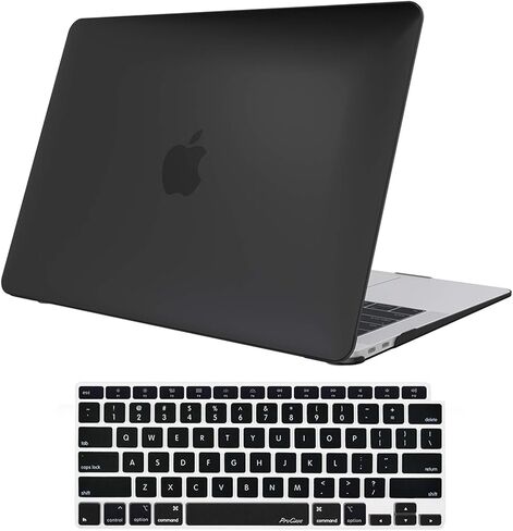 ProCase for MacBook Air 13 Inch 2020 2019 2018 A2337 M1 A2179 A1932, Hard Case Shell Cover with Keyboard Skin Cover -Black in Saudi Arabia