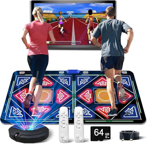HDMI Musical Electronic Dance Mats with Camera,64G Memory Card,It Features 1030 Games、700 Songs and 81 MV,Double User Fitness Dance Pad Dancing Mat for Kids & Adults, Gift for Boys & Girls in Saudi Arabia